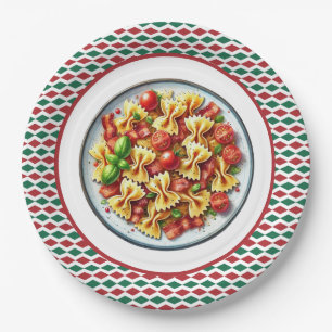 Cute bowtie pasta lovers dinner paper plates