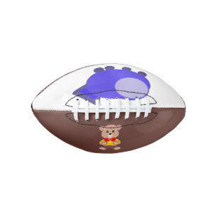 Cute Bowtie Teddy Bear Blue Spaceship  Football