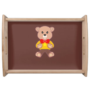 Cute Bowtie Teddy Bear Serving Tray