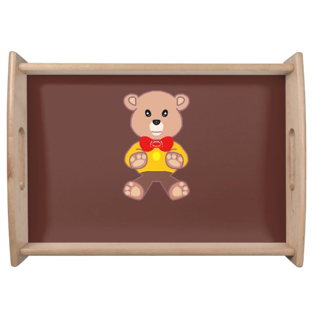 Cute Bowtie Teddy Bear  Serving Tray (Front)