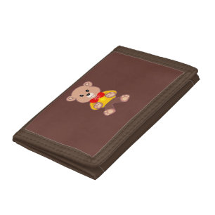Cute Bowtie Teddy Bear Tri-fold Wallet