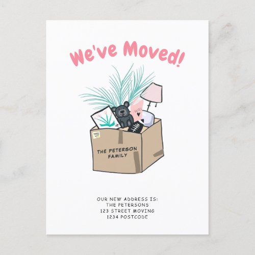Cute box illustration moving announcement