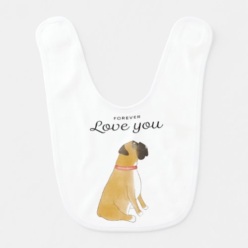 Cute Boxer Dog Baby Bib | Sweet Baby Shower Gift