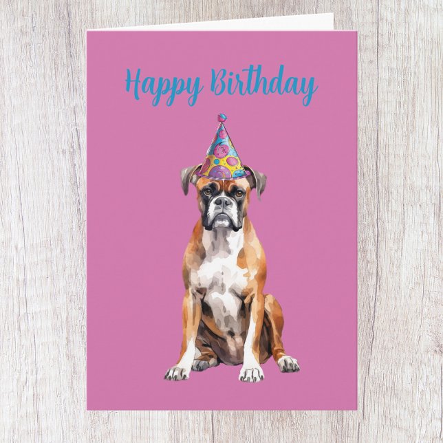 Cute Boxer Dog Birthday Card (Creator Uploaded)