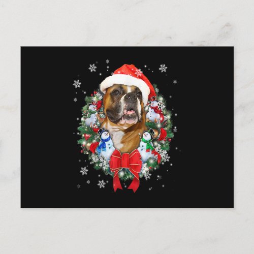 Cute Boxer Dog Christmas Tree Family Xmas Pajama M Postcard