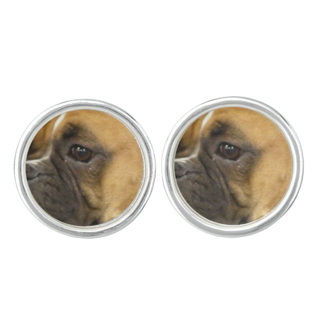 Cute Boxer Dog Cufflinks (Front)