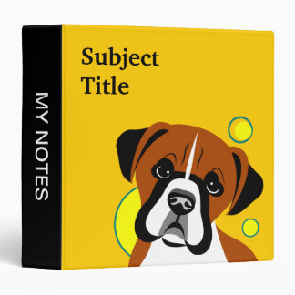 Cute Boxer Dog Design 3 Ring Binder