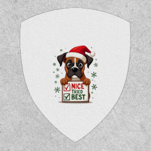 Cute Boxer dog Dog Christmas Nice Tried my Best ( Patch