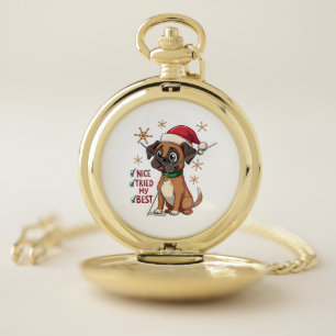 Cute Boxer dog Dog Christmas Nice Tried my Best ( Pocket Watch