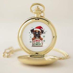 Cute Boxer dog Dog Christmas Nice Tried my Best ( Pocket Watch