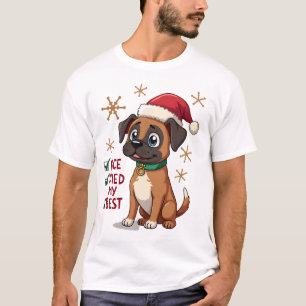 Cute Boxer dog Dog Christmas Nice Tried my Best ( T-Shirt
