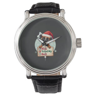 Cute Boxer dog Dog Christmas Nice Tried my Best ( Watch