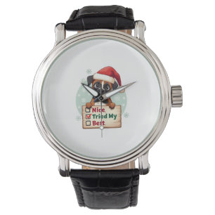 Cute Boxer dog Dog Christmas Nice Tried my Best ( Watch