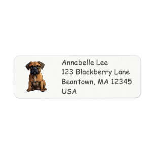 Cute Boxer Dog Label