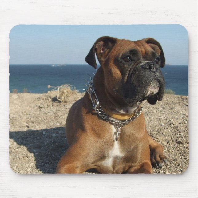 Cute Boxer Dog Mouse Pad (Front)