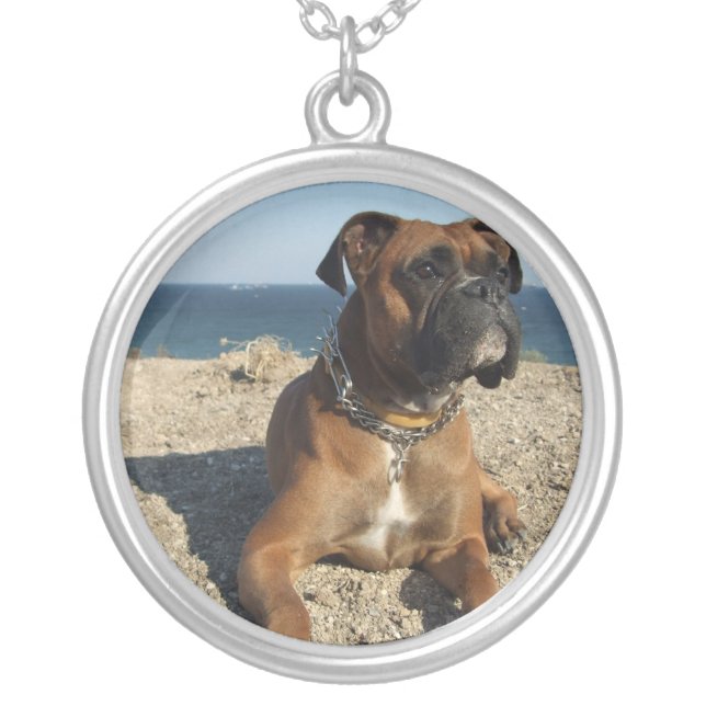 Cute Boxer Dog Necklace (Front)