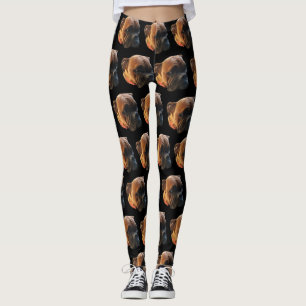 Cute Boxer Dog Photo Black Fashion Womens Leggings