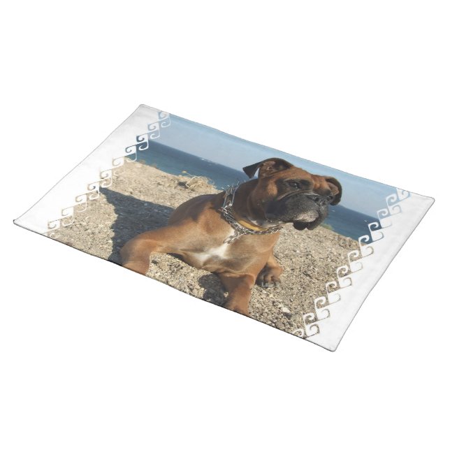 Cute Boxer Dog  Placemat (On Table)