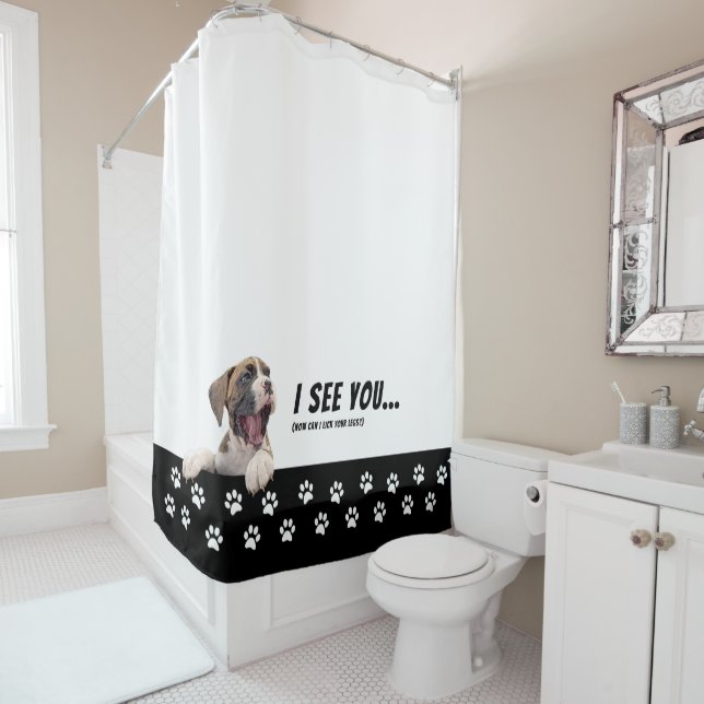 Cute Boxer Dog Shower Curtain (In Situ)