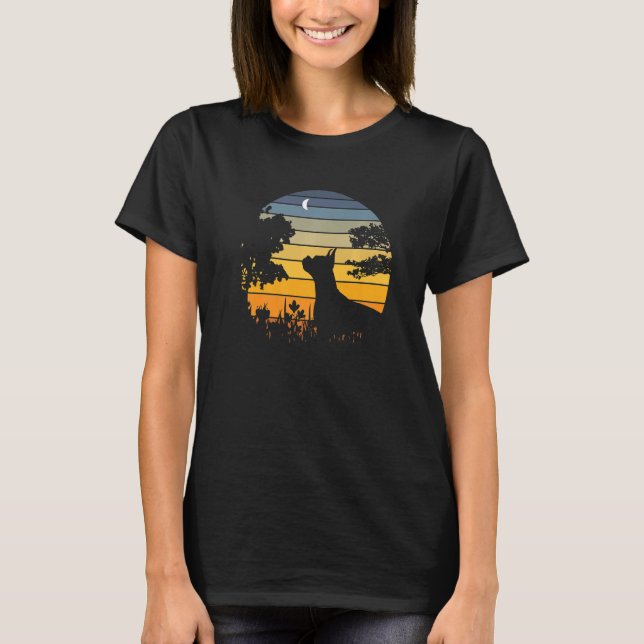 Cute Boxer Dog Sunset Garden Nature T-Shirt (Front)
