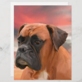 Cute Boxer Dog Water Color Oil Painting Art (Front/Back)