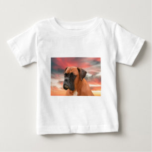 Cute Boxer Dog Water Color Oil Painting Art Baby T-Shirt