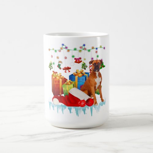 Cute Boxer Dog Xmas Gift Santa Hat Dog Pet Lover Coffee Mug