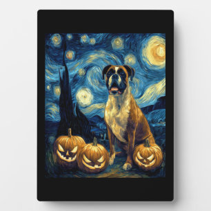 Cute Boxer Halloween Jack O Lantern Pumpkin Face S Plaque