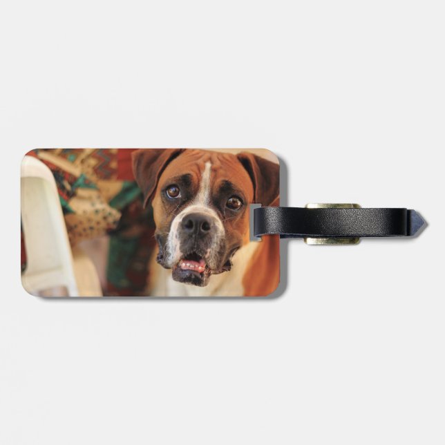 Cute Boxer Luggage Tag (Back Horizontal)