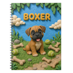 Cute Boxer Puppy, Baby Dog Notebook