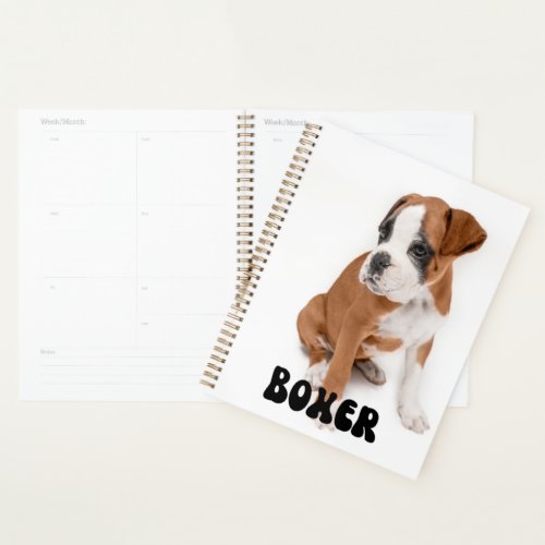 Cute Boxer Puppy Calendar Planner