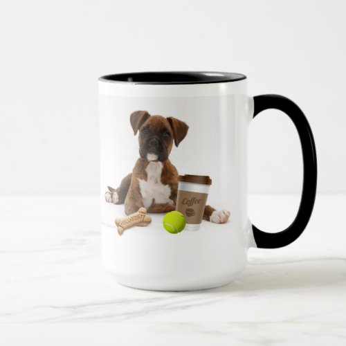 Cute Boxer Puppy  His Coffee  Toys Coffee Mug