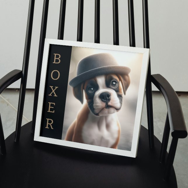 Cute Boxer Puppy – Stylish Dog Art Canvas Print (Creator Uploaded)