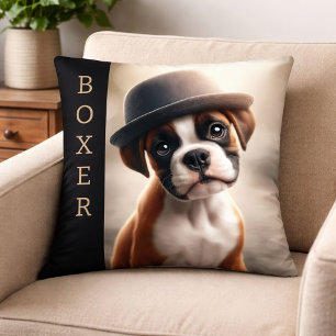 Cute Boxer Puppy – Stylish Dog Art Throw Pillow