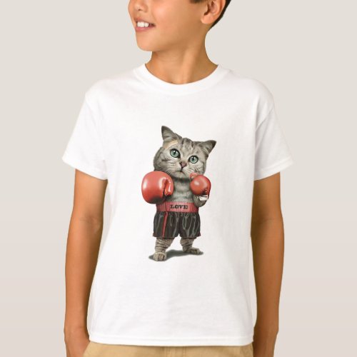 Cute Boxing Cat Ready To Throw Some Punches T_Shir T_Shirt