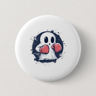 Cute Boxing Ghost Art Button