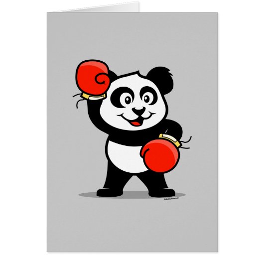 Cute Boxing Panda Cards (Front)