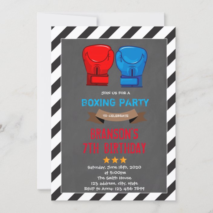 Cute boxing party invitation | Zazzle.com