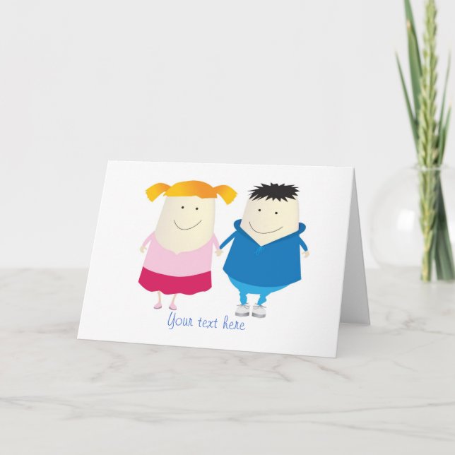 cute boy and girl holiday card (Front)