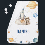 Cute Boy Astronaut Space Baby Blanket<br><div class="desc">Cute Boy Astronaut Space Baby Blanket. Matching items available.</div>
