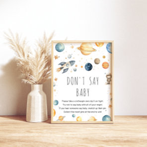 Cute Boy Astronaut Space Don't Say Baby Game Poster