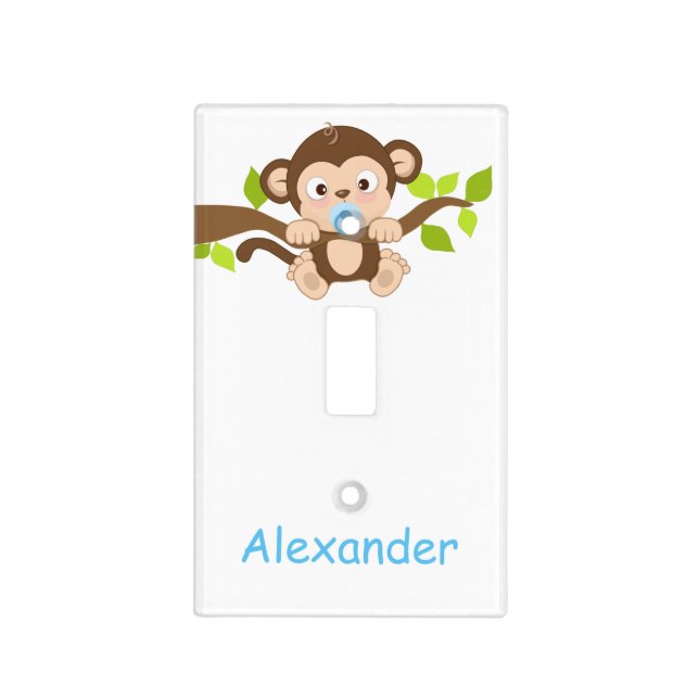 Cute Boy Baby Monkey Switch Cover (Front)