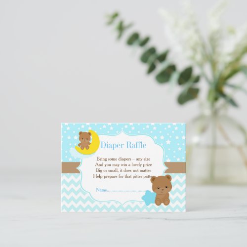Cute Boy Bears Diaper Raffle Enclosure Card
