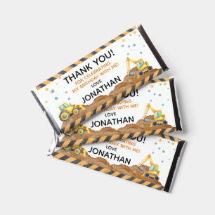 Cute Boy Birthday Construction Vehicles Party Hershey Bar Favors