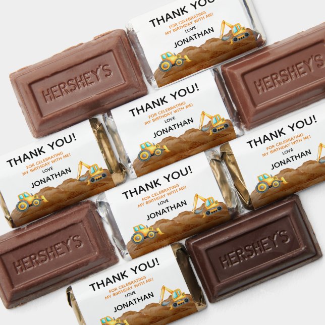 Cute Boy Birthday Construction Vehicles Party Hershey's Miniatures (Assorted)