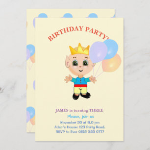 Cute Boy Birthday Invitation