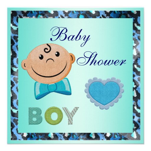 Animal Print Baby Boy Shower Invitations 2