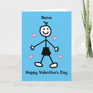 Cute Boy Blue Valentine's Card