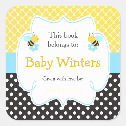 Cute Boy Bumble Bees Bookplate
