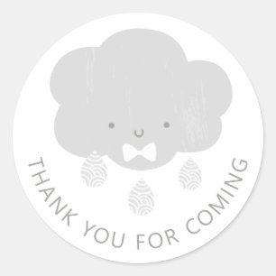 Cute boy cloud. Baby shower thank you for coming Classic Round Sticker